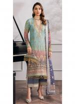 Georgette Sky Blue Eid Wear Embroidery Work Pakistani Suit